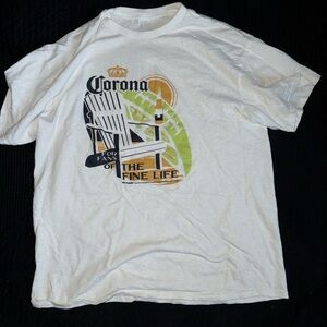 Corona White Tee with Graphic Design